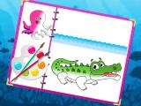 Jugar Sea creatures coloring book now